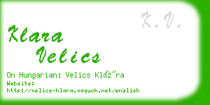 klara velics business card